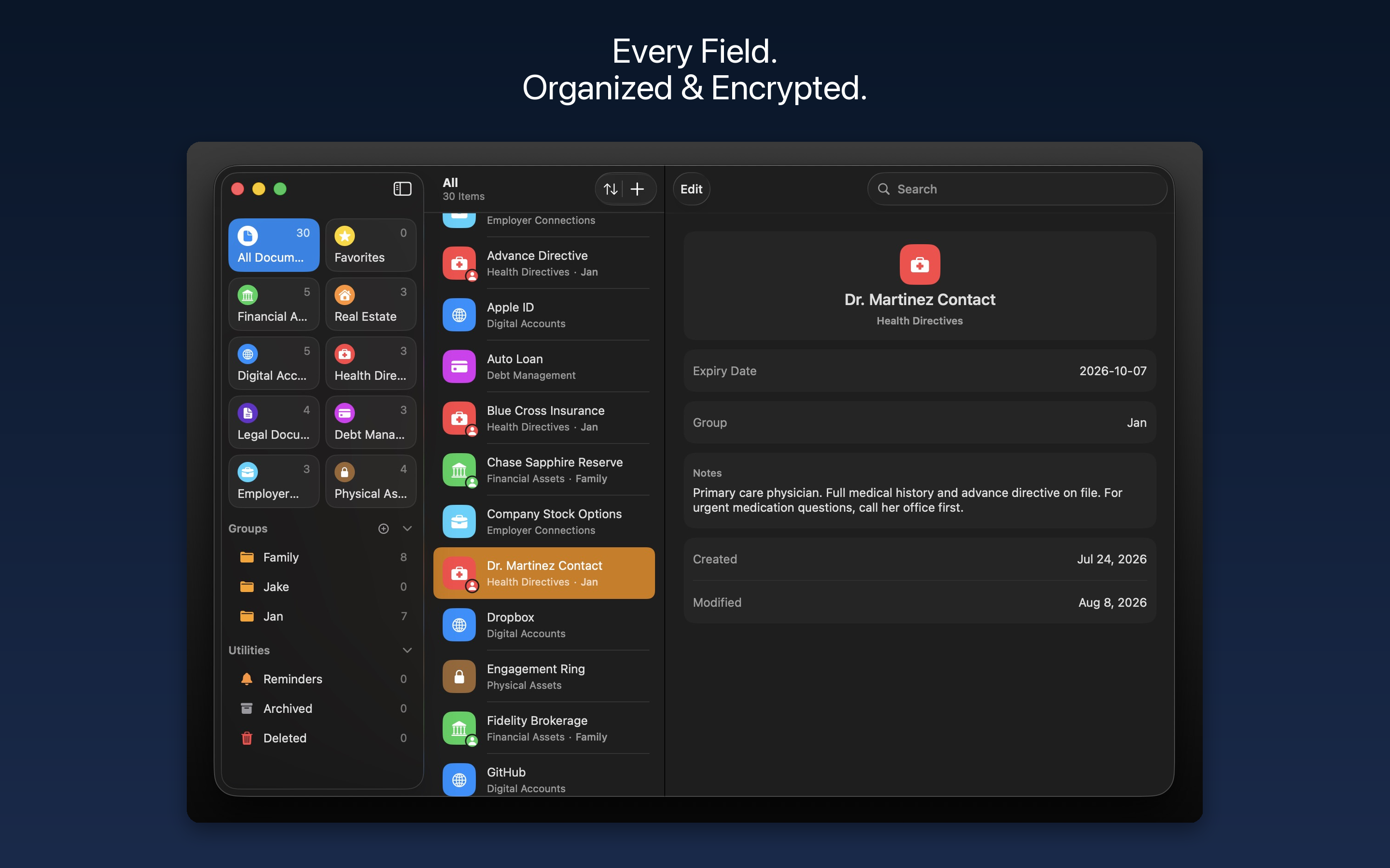 Kryven Legacy on Mac showing document detail